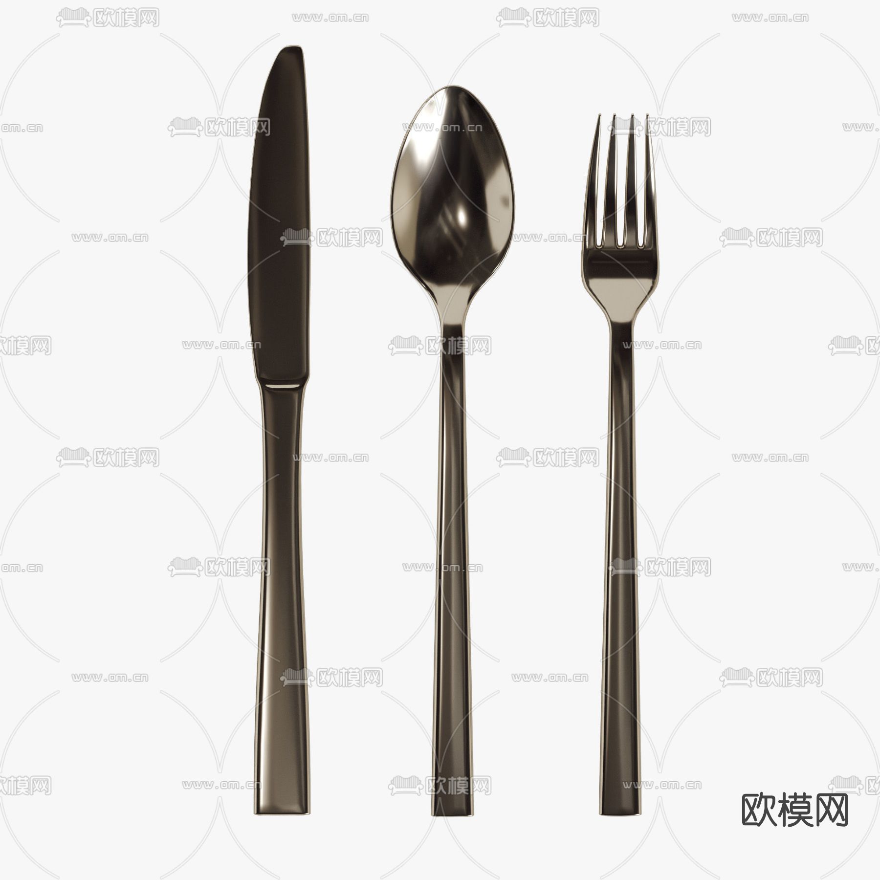 现代刀叉餐具免费3d模型下载