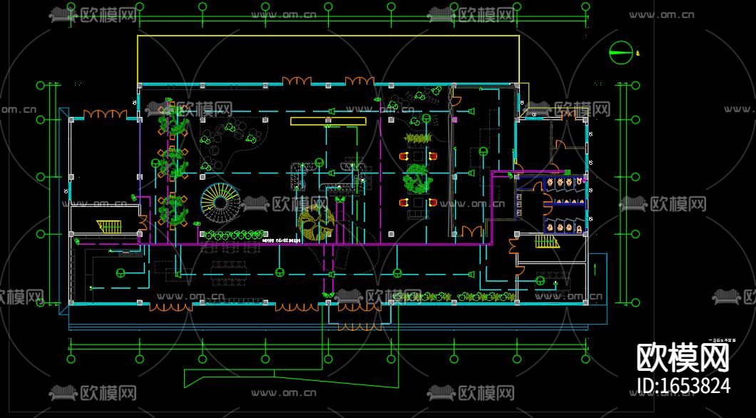 办公室电气平面图下载（渲染图6）