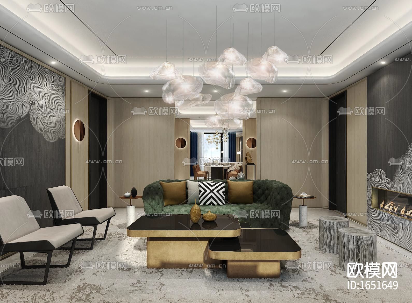 首创天阅西山下跃豪宅样板间下载（渲染图8）