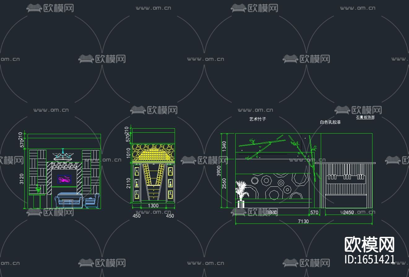 服装店CAD下载（渲染图2）