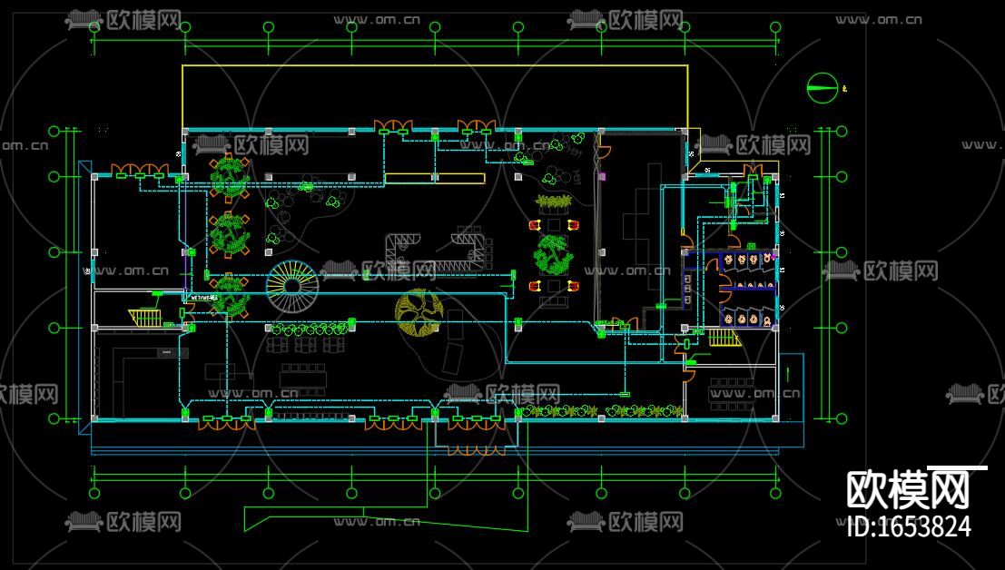 办公室电气平面图下载（渲染图9）