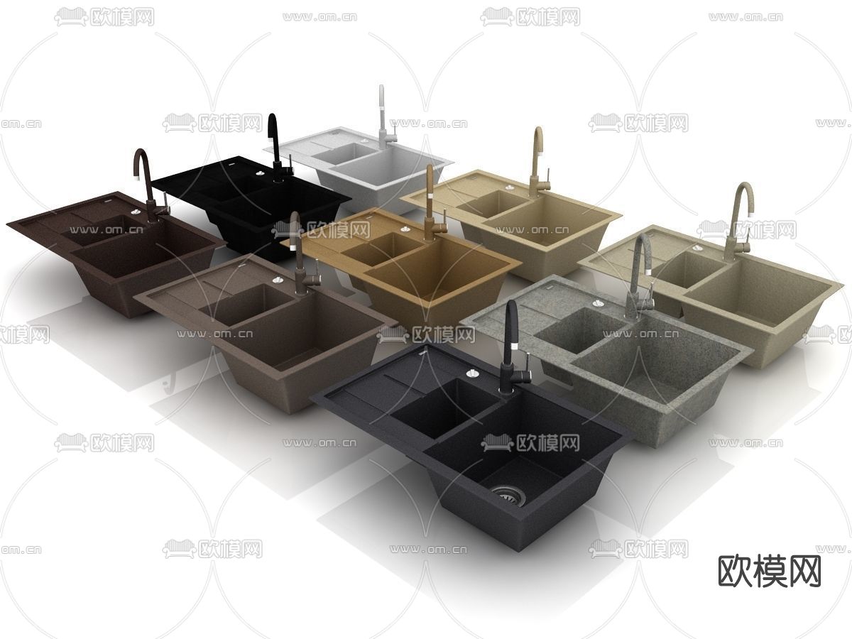 现代水槽洗菜盆免费3d模型下载