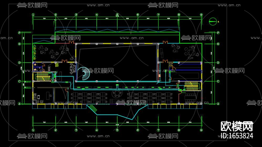 办公室电气平面图下载（渲染图2）