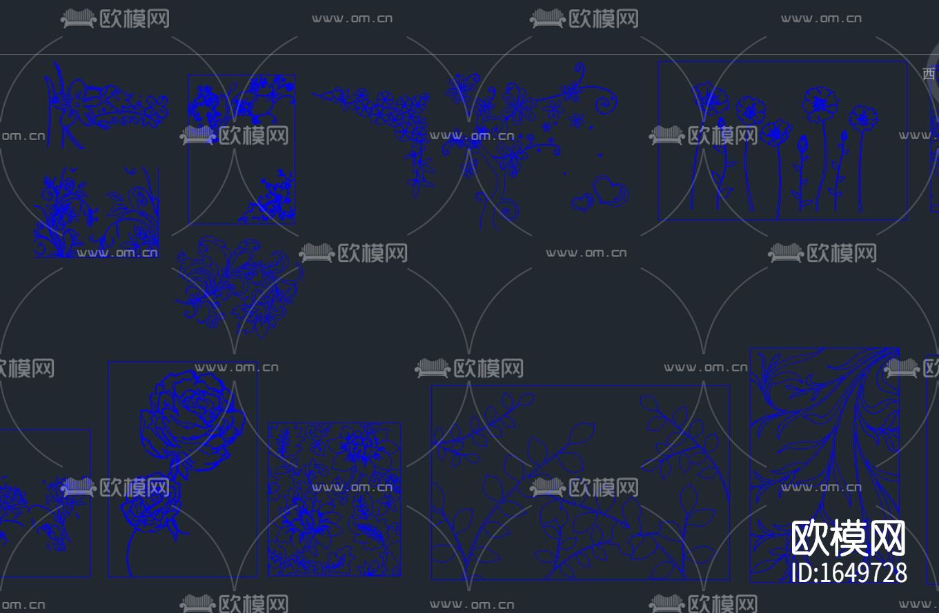 图案雕花cad图库下载（渲染图5）