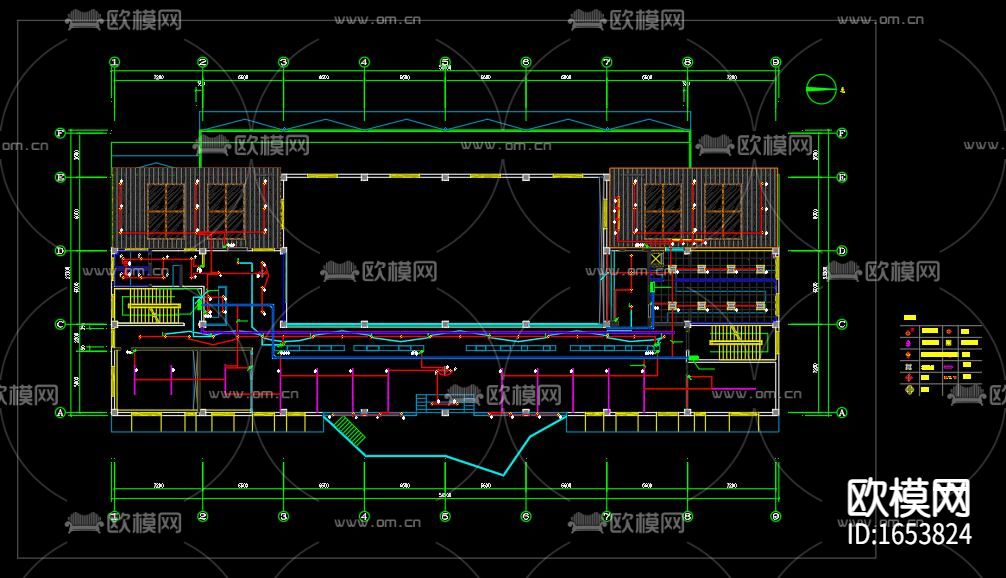 办公室电气平面图下载（渲染图3）