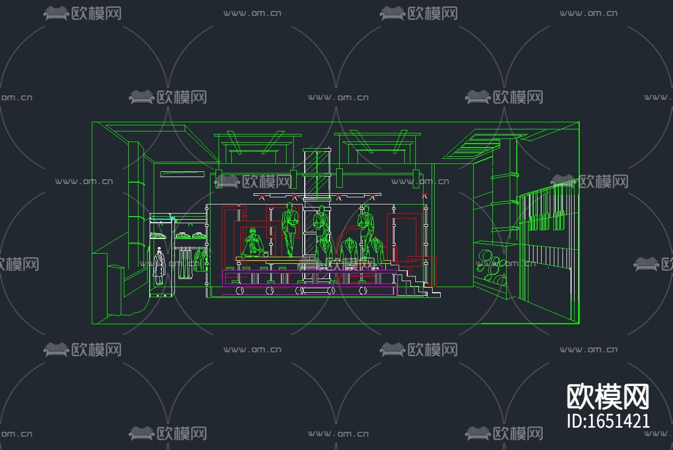 服装店CAD下载（渲染图3）