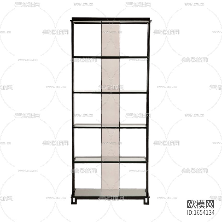 现代简约黑色实木置物架