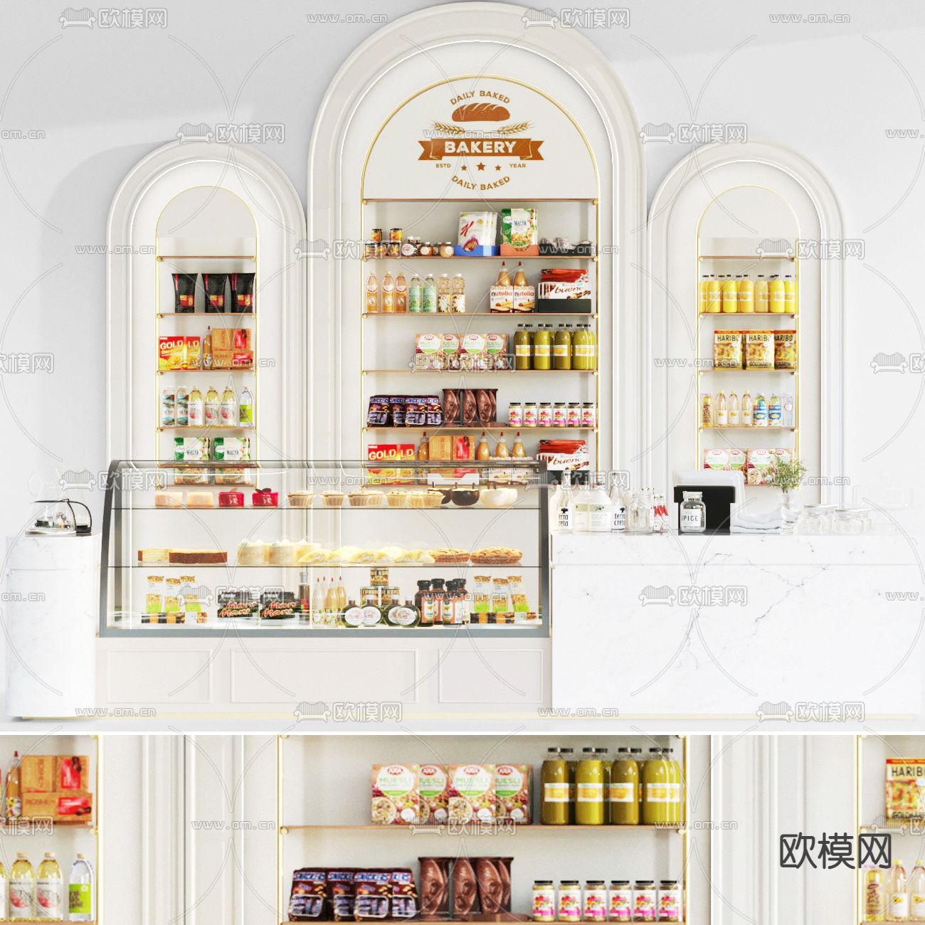 欧式面包店展示柜3d模型
