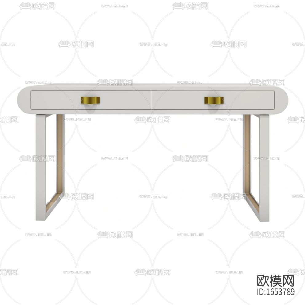 现代简约黑色实木烤漆书桌