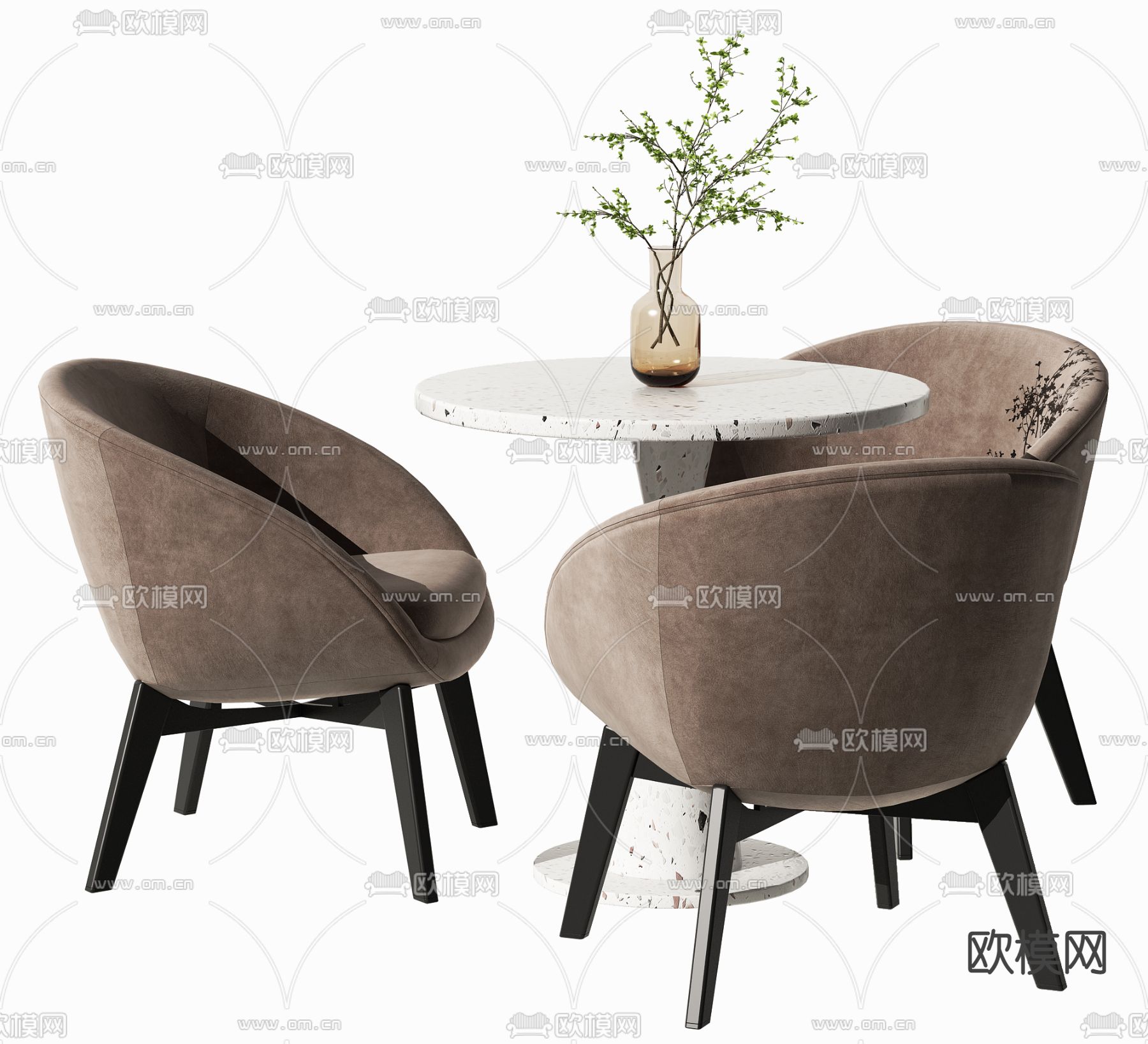现代休闲桌椅3d模型下载