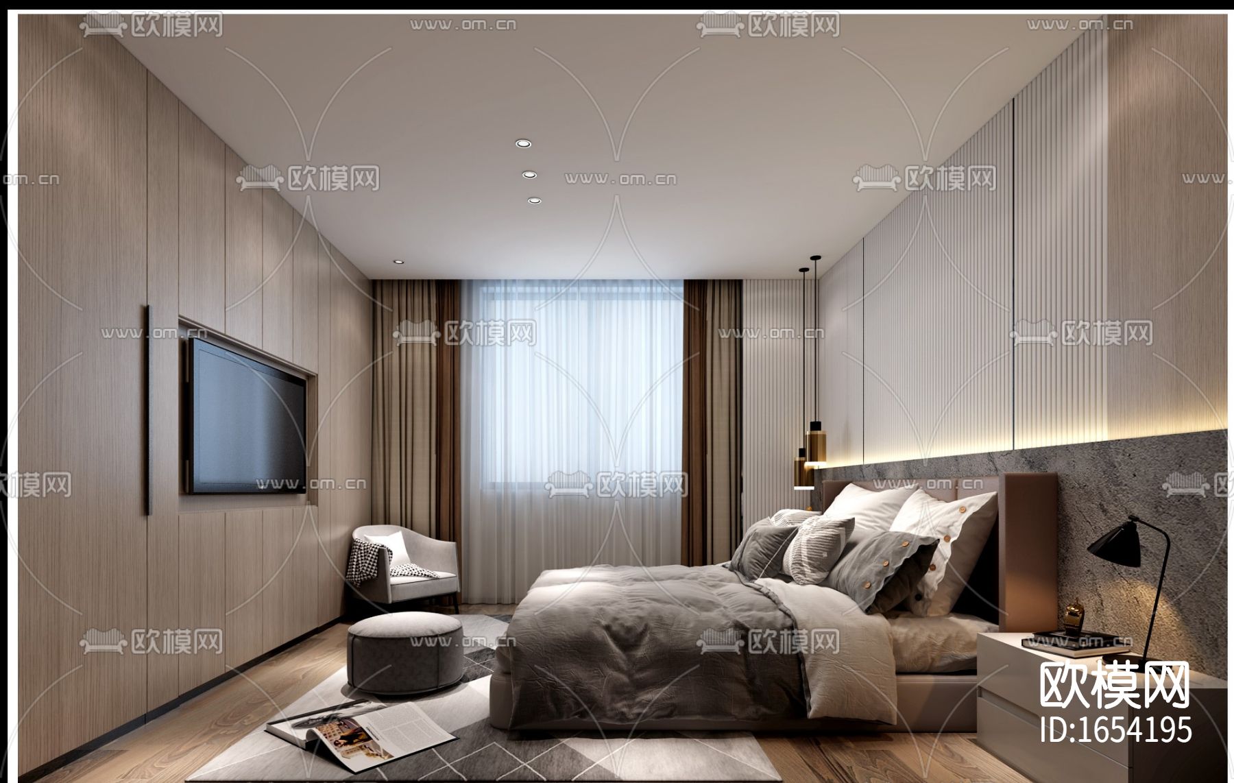 现代别墅cad施工图效果图下载（渲染图4）