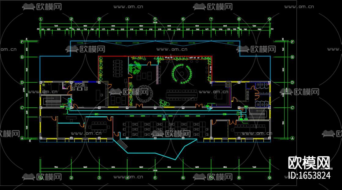 办公室电气平面图下载（渲染图5）