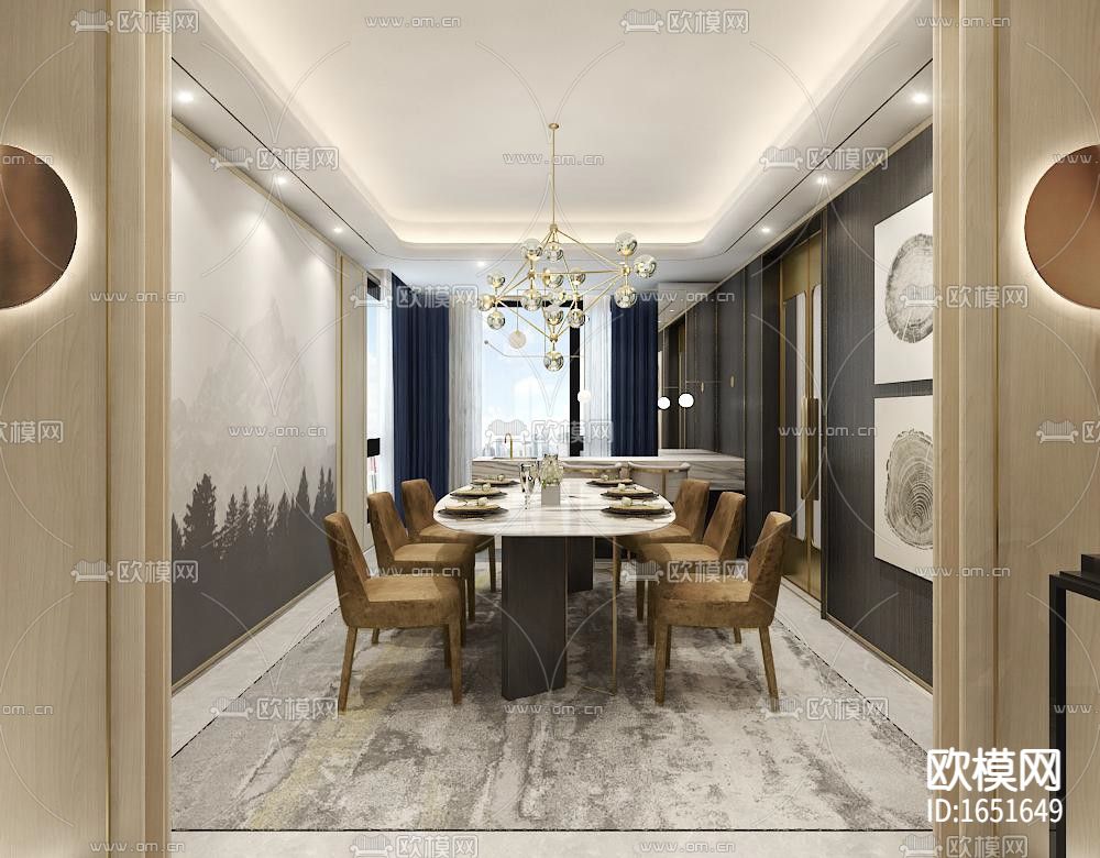 首创天阅西山下跃豪宅样板间下载（渲染图4）