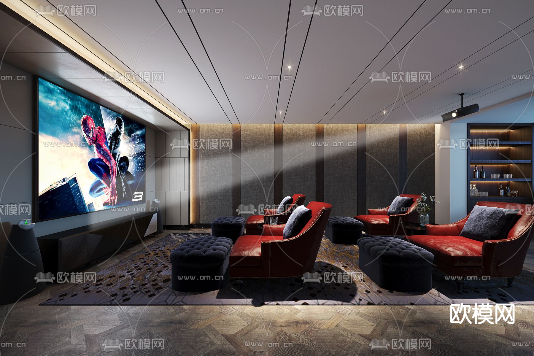 后现代影音室3d模型下载