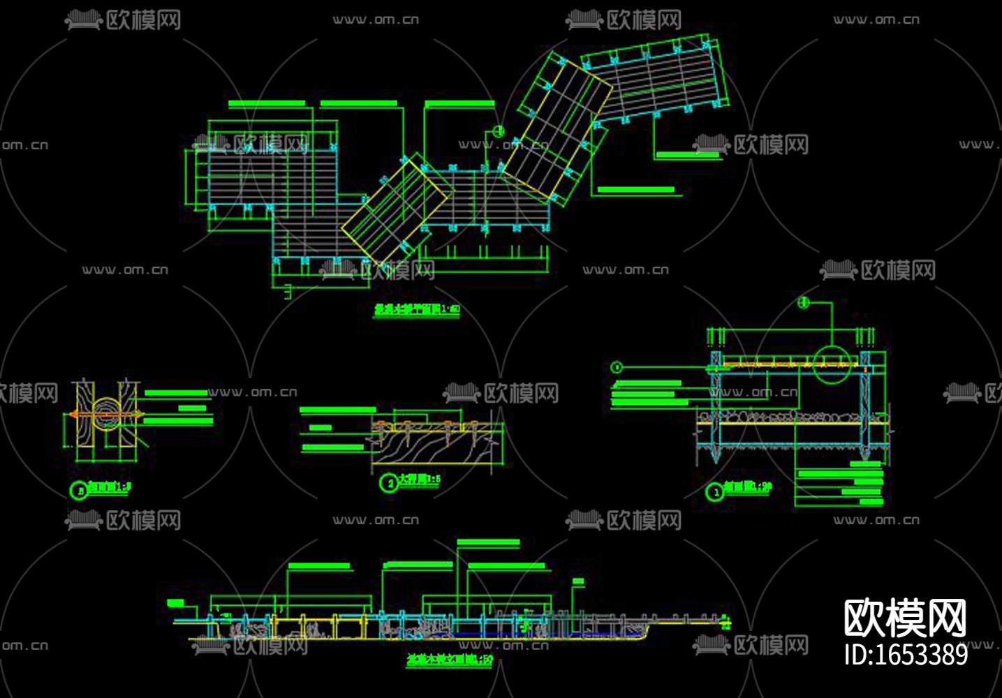景观桥结构设计图下载（渲染图6）