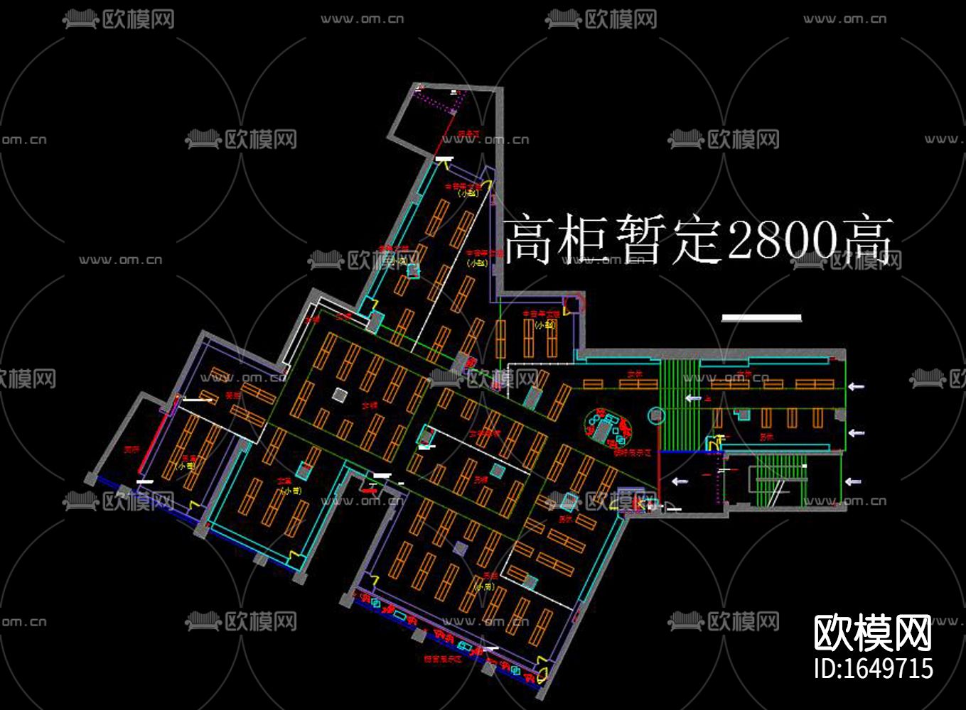 服装专卖店cad施工图下载（渲染图6）