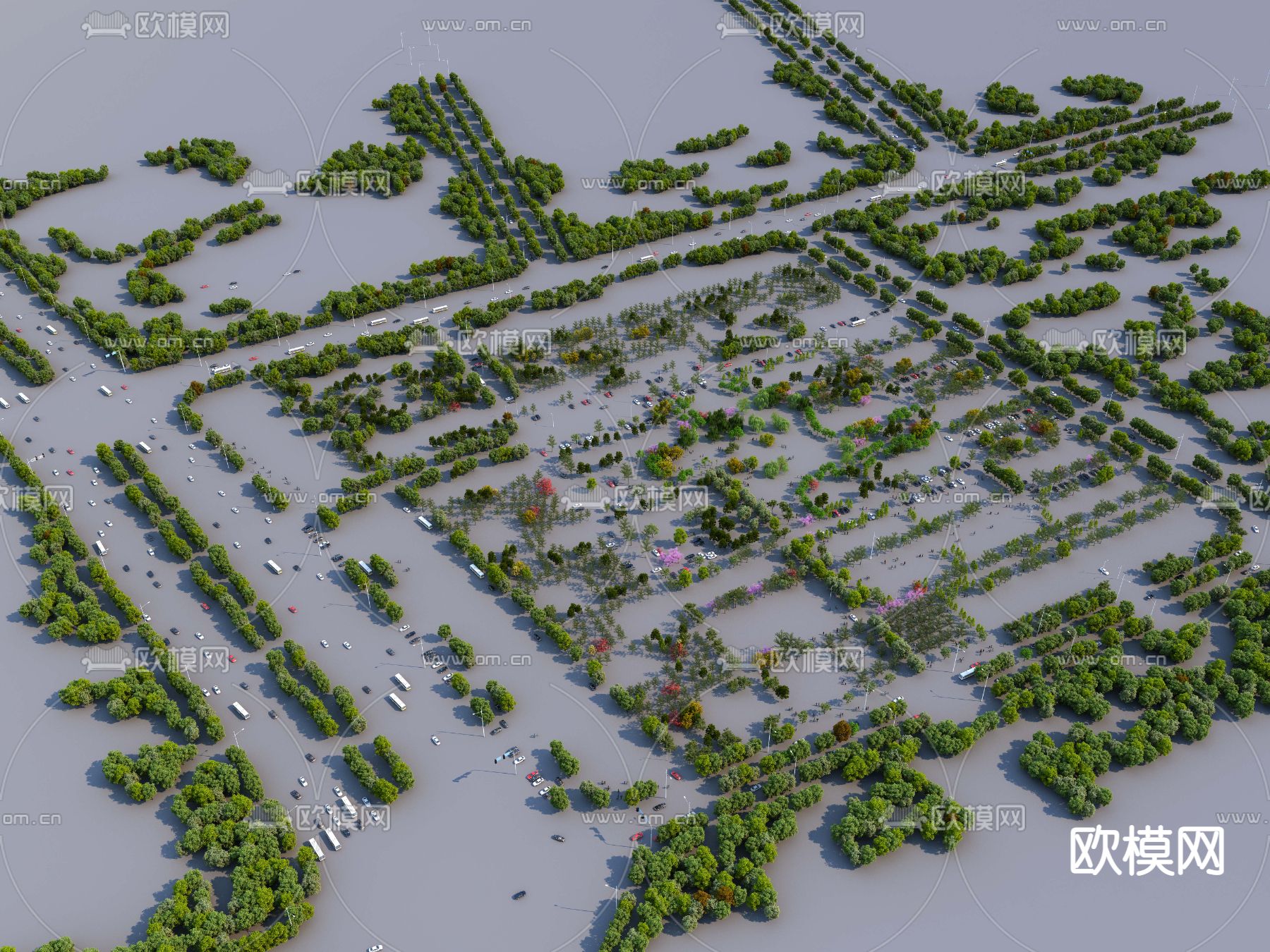 现代植物树丛灌木丛3d模型