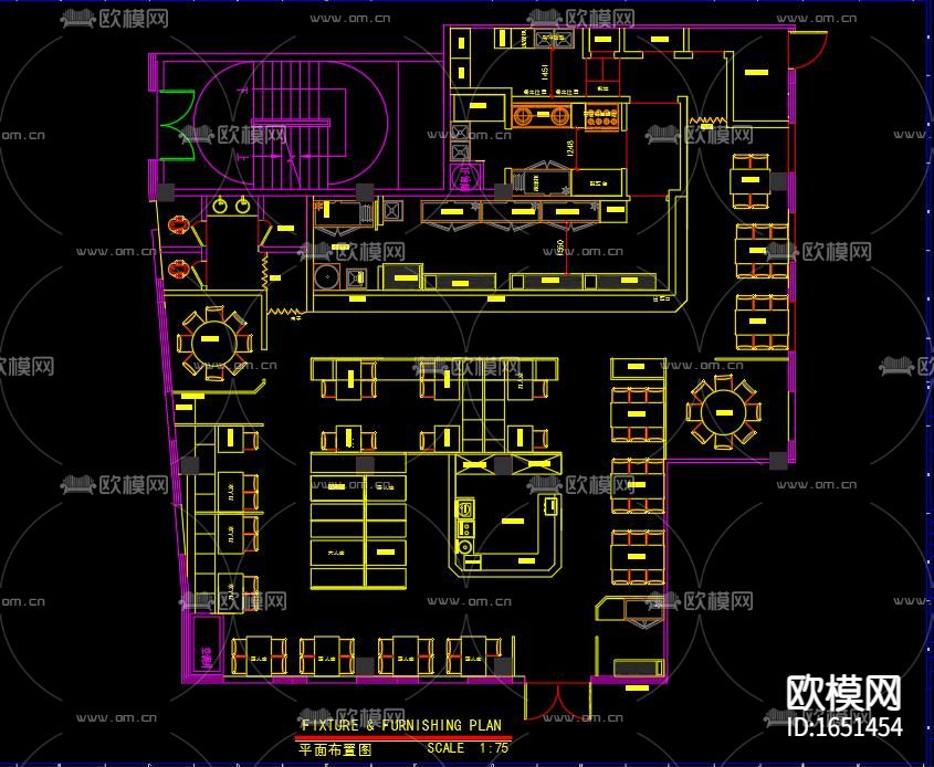 烧烤店CAD施工图下载（渲染图8）