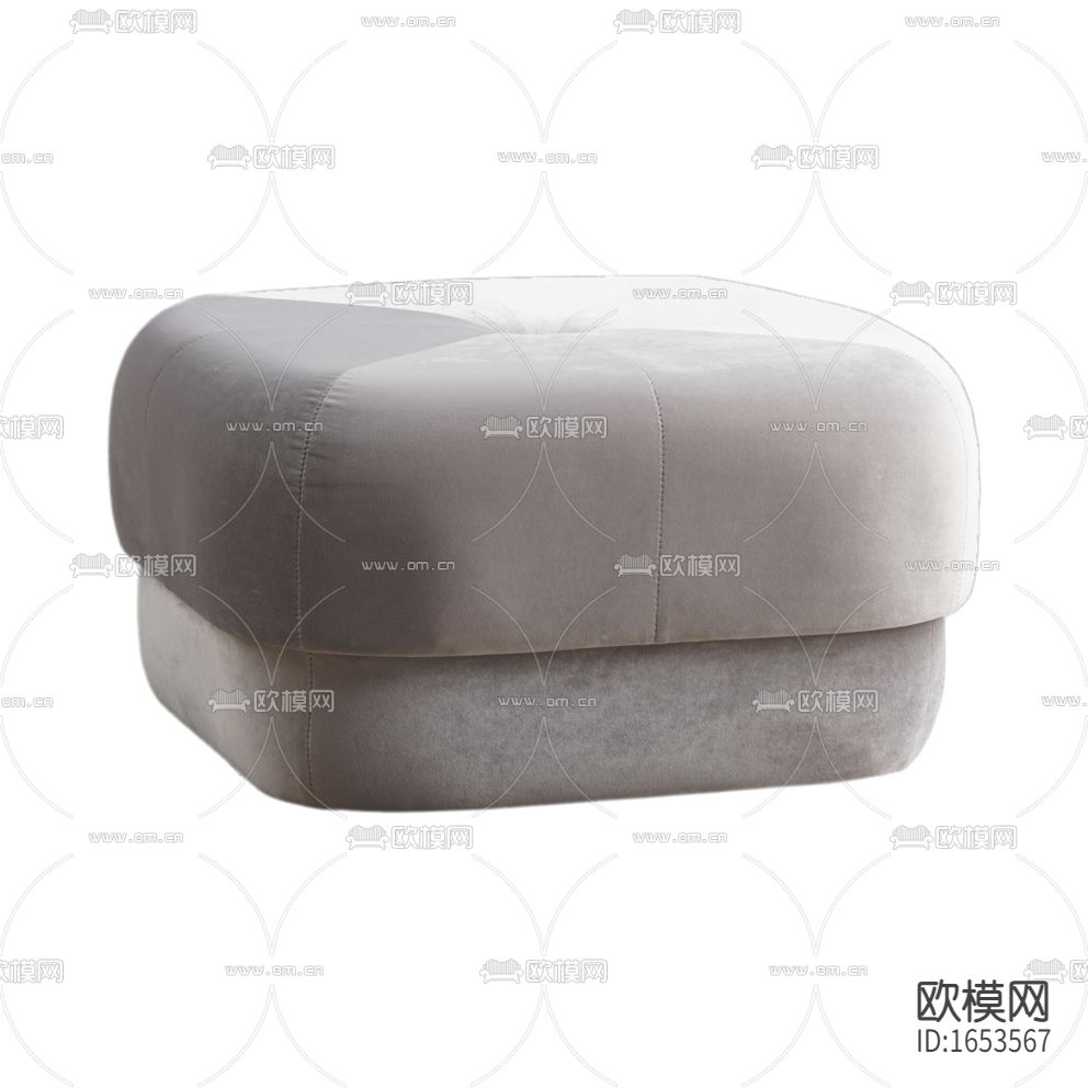 现代简约灰色布艺沙发凳