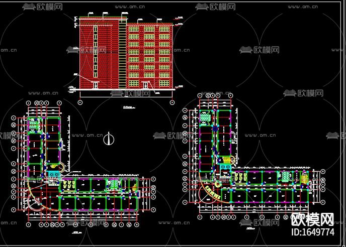 八层框架结构办公楼下载（渲染图6）