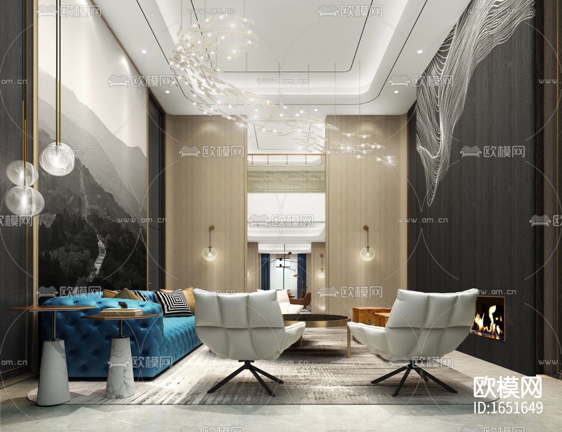 首创天阅西山下跃豪宅样板间下载（渲染图9）