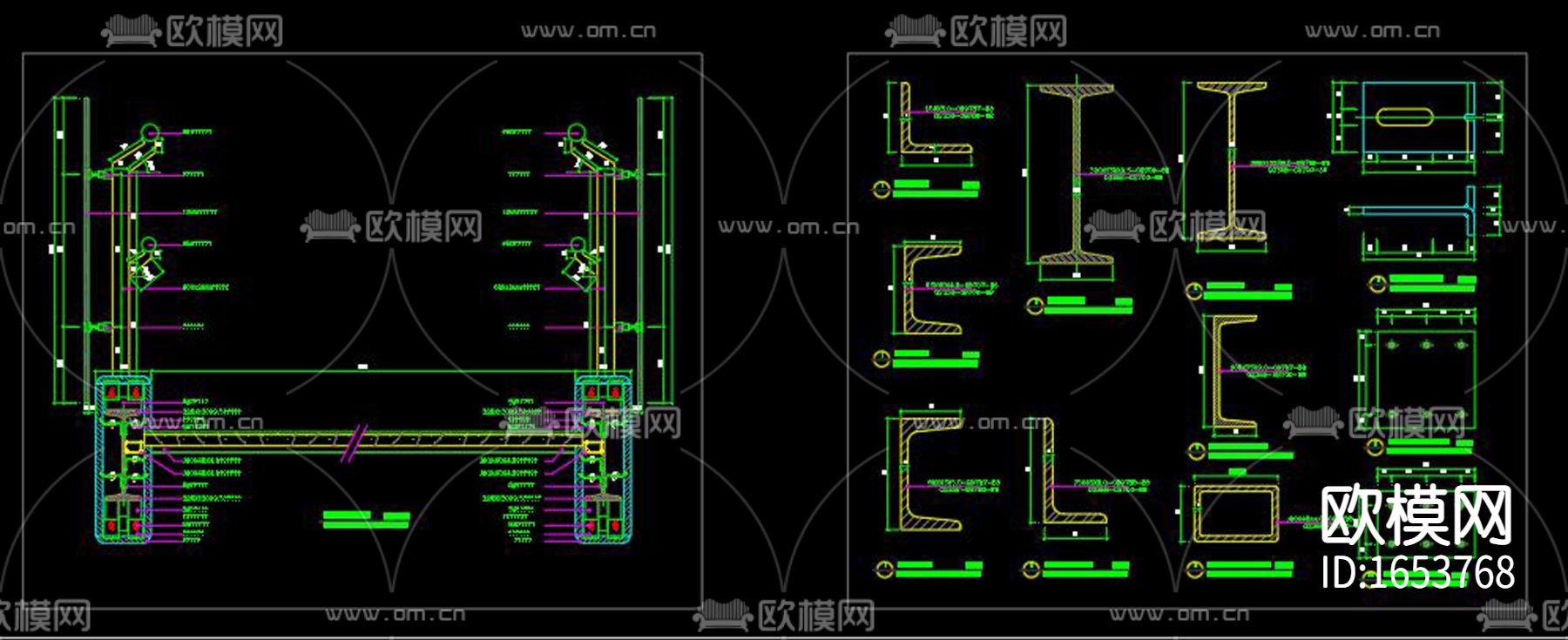 某大厅钢结构楼梯设计图下载（渲染图7）