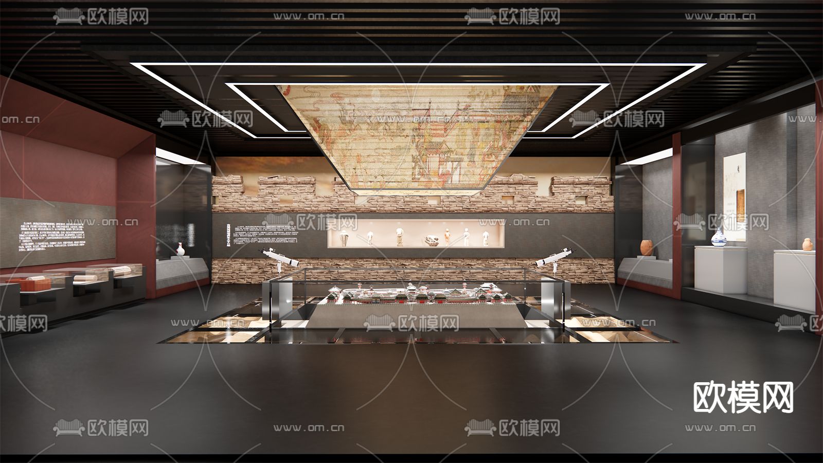 现代博物馆su模型下载（渲染图1）