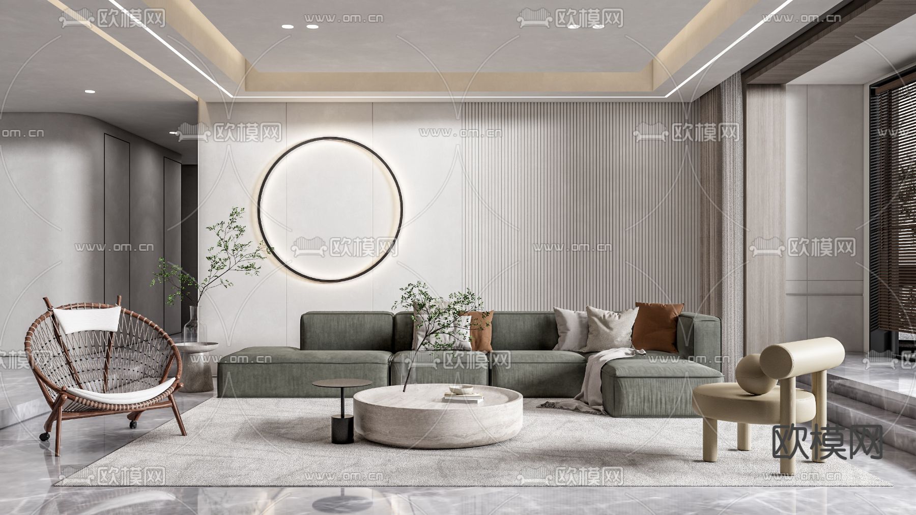 现代客厅su模型