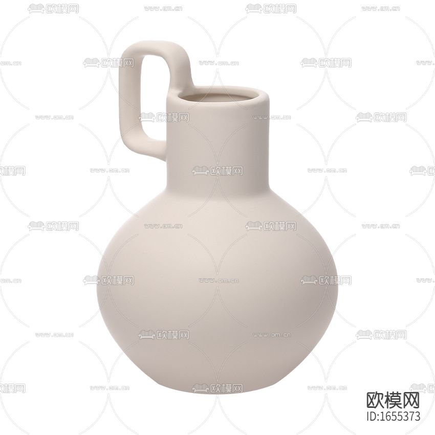 现代简约米白色陶瓷花瓶