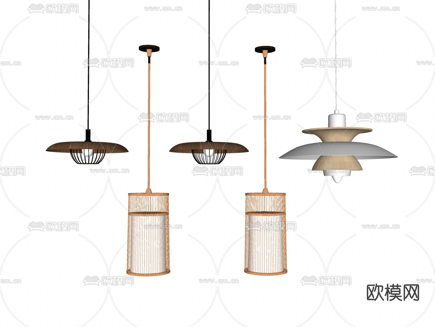北欧时尚吊灯su模型下载（渲染图2）