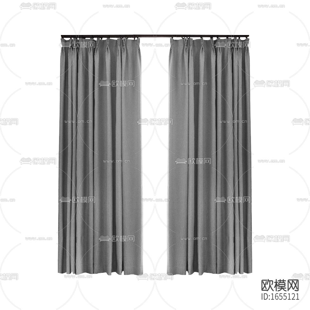 现代简约灰色布艺遮光窗帘下载