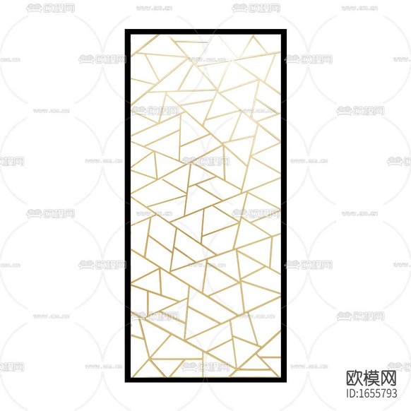 现代轻奢不锈钢冰裂纹玻璃屏风下载