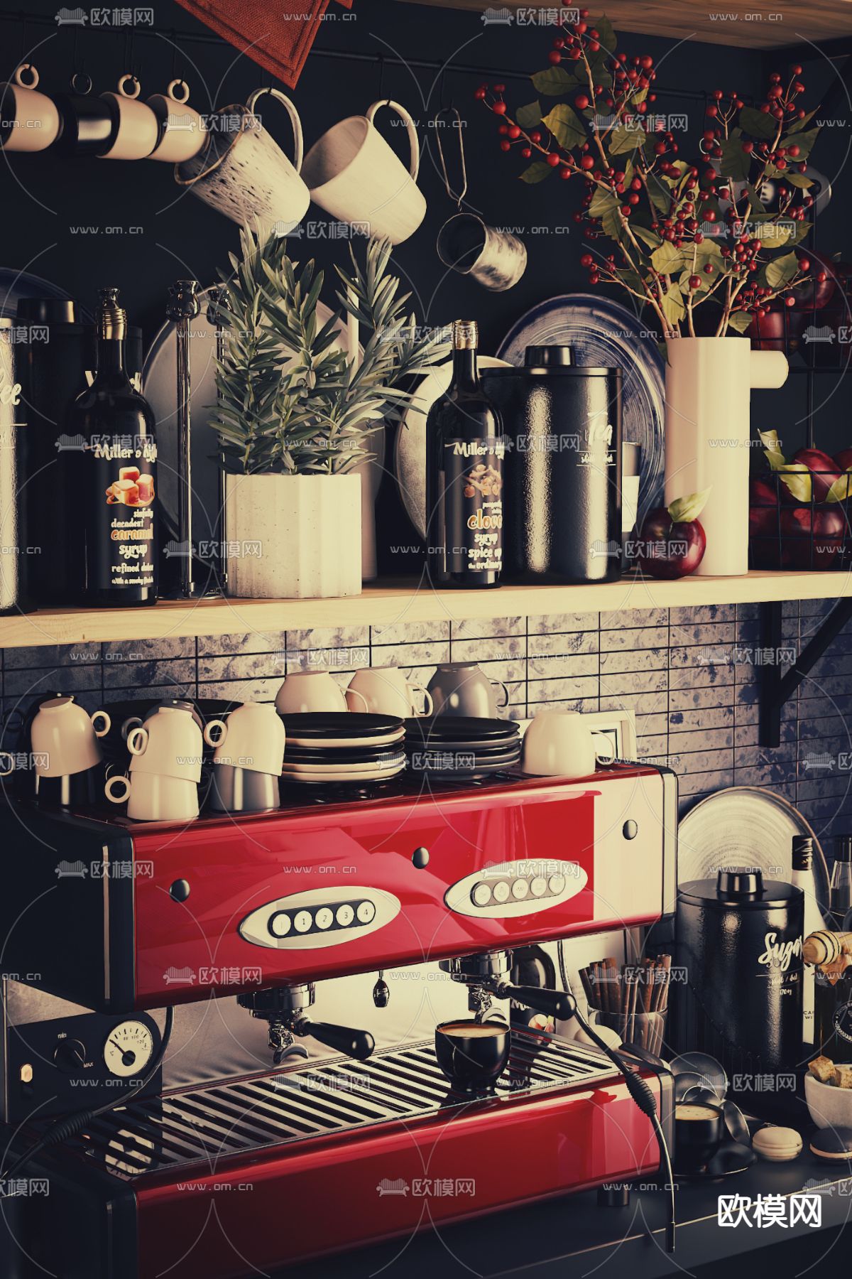现代厨房器具3d模型下载（渲染图3）