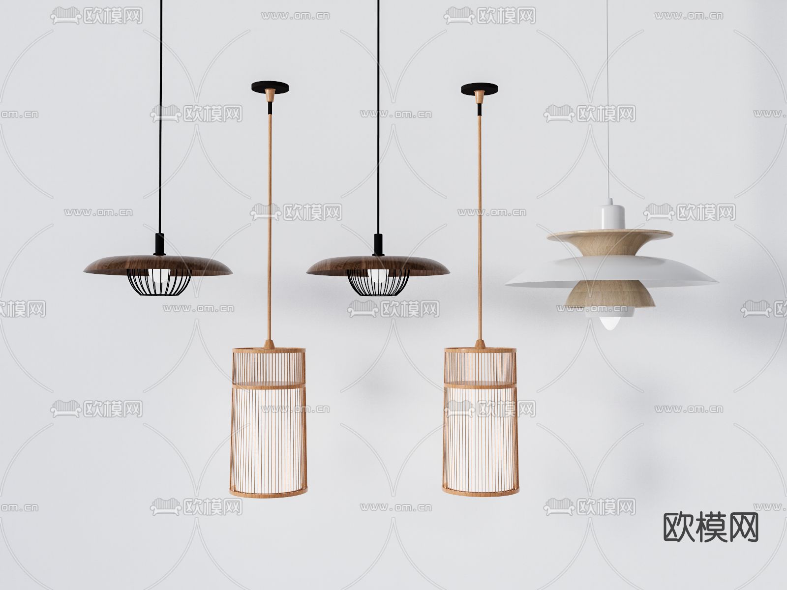 北欧时尚吊灯su模型下载（渲染图1）