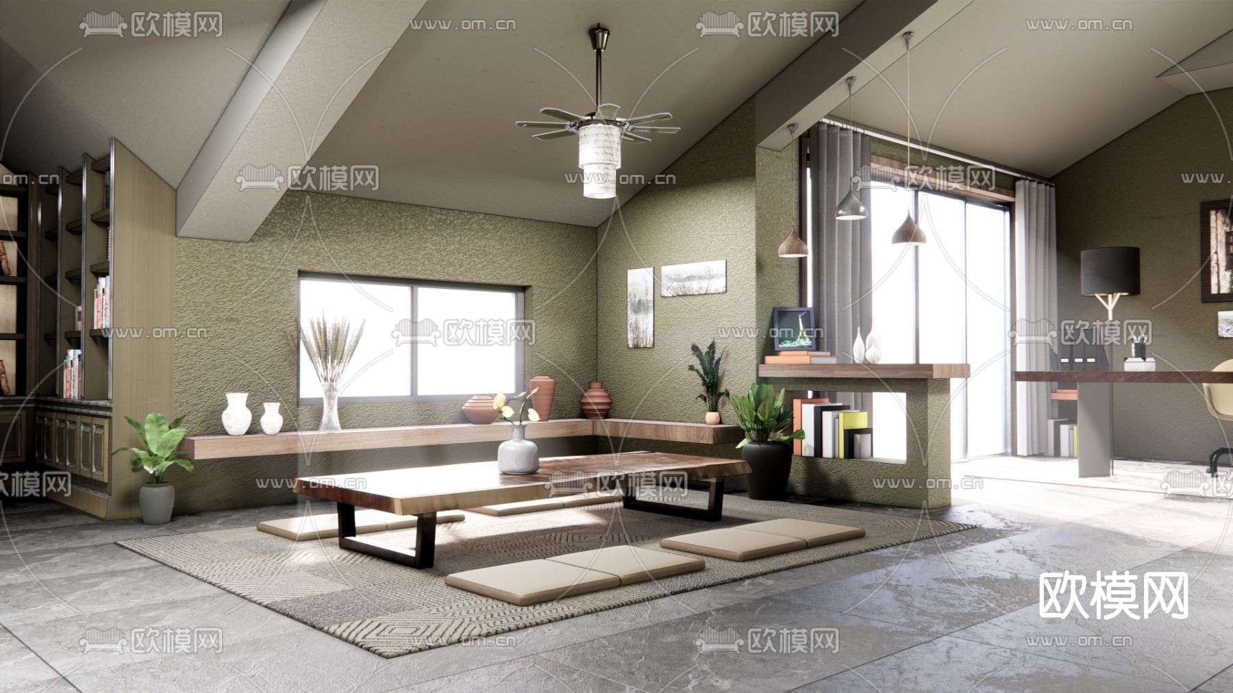 北欧阁楼休息室su模型下载