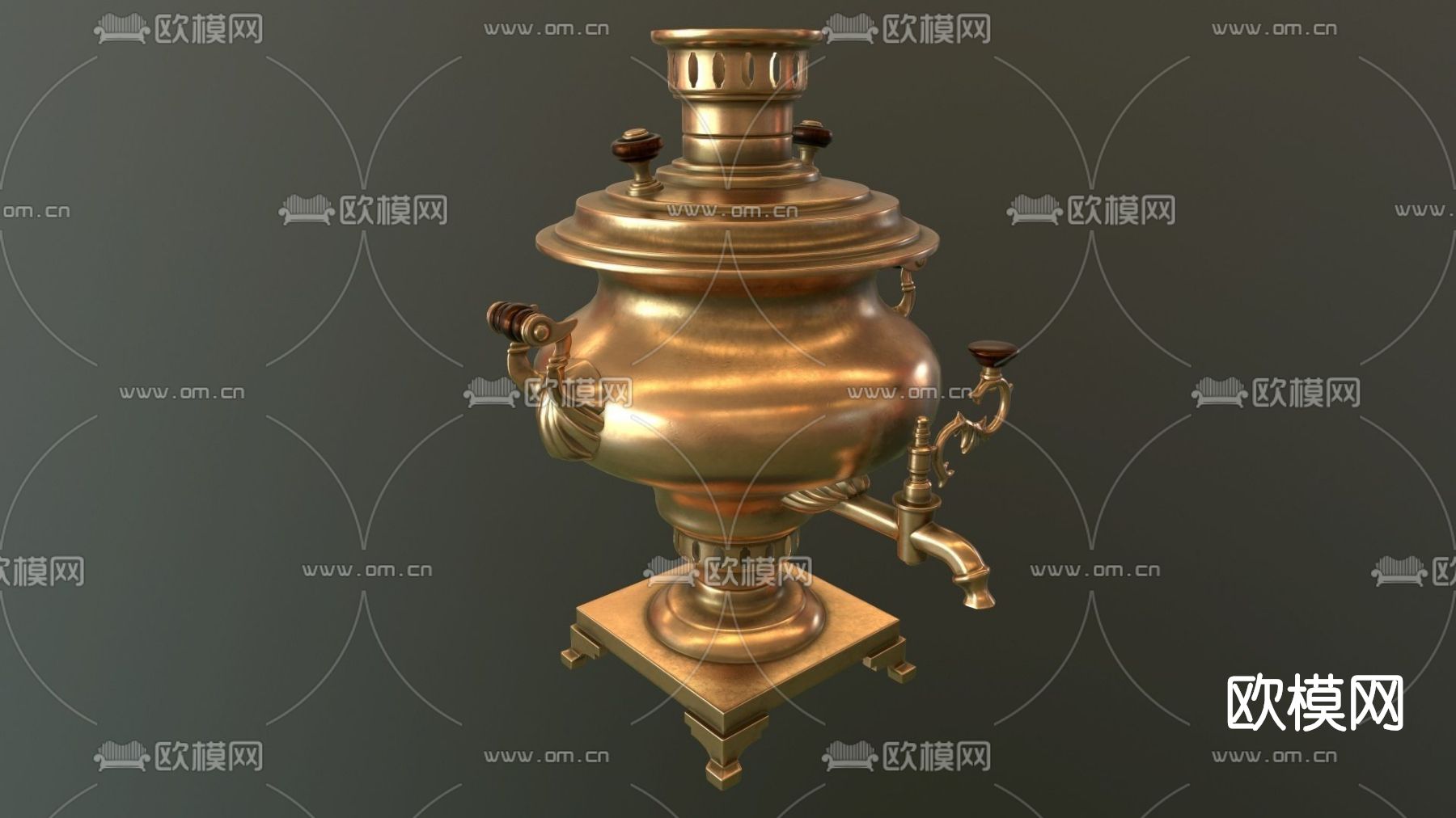 简欧复古茶缸免费3d模型下载