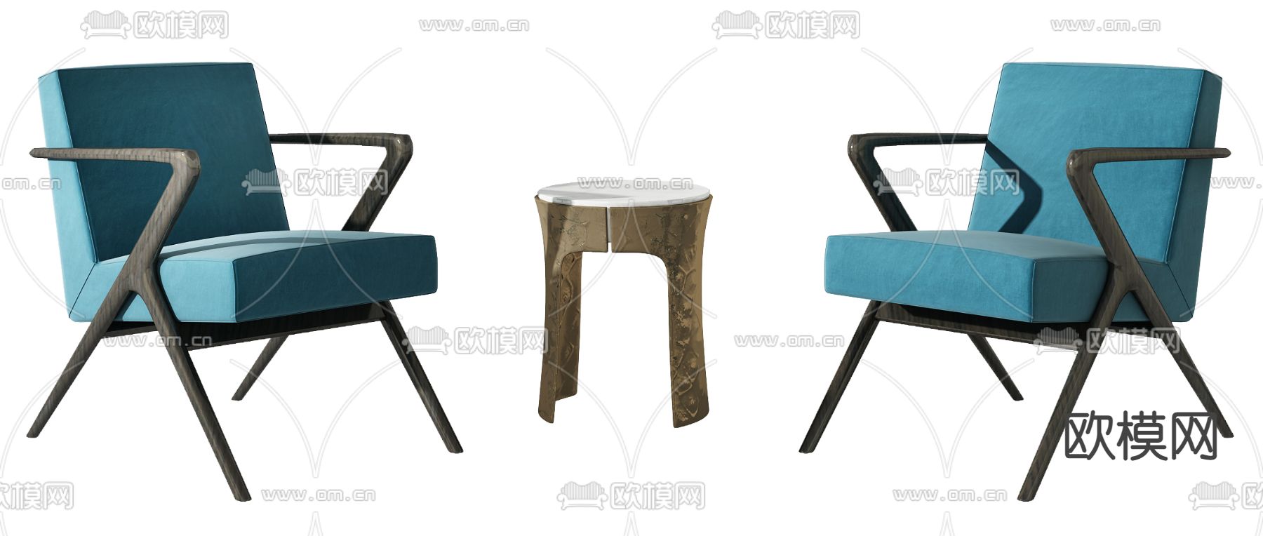 北欧布艺休闲椅3d模型