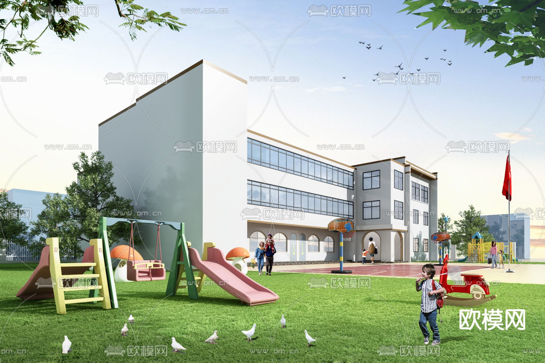 小学幼儿园建筑外观设计案例图片素材-编号39807500-图行天下