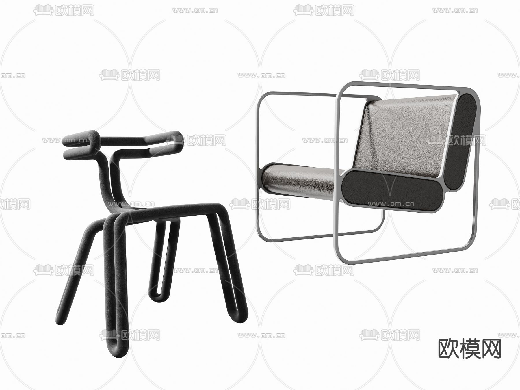 现代休闲椅3d模型