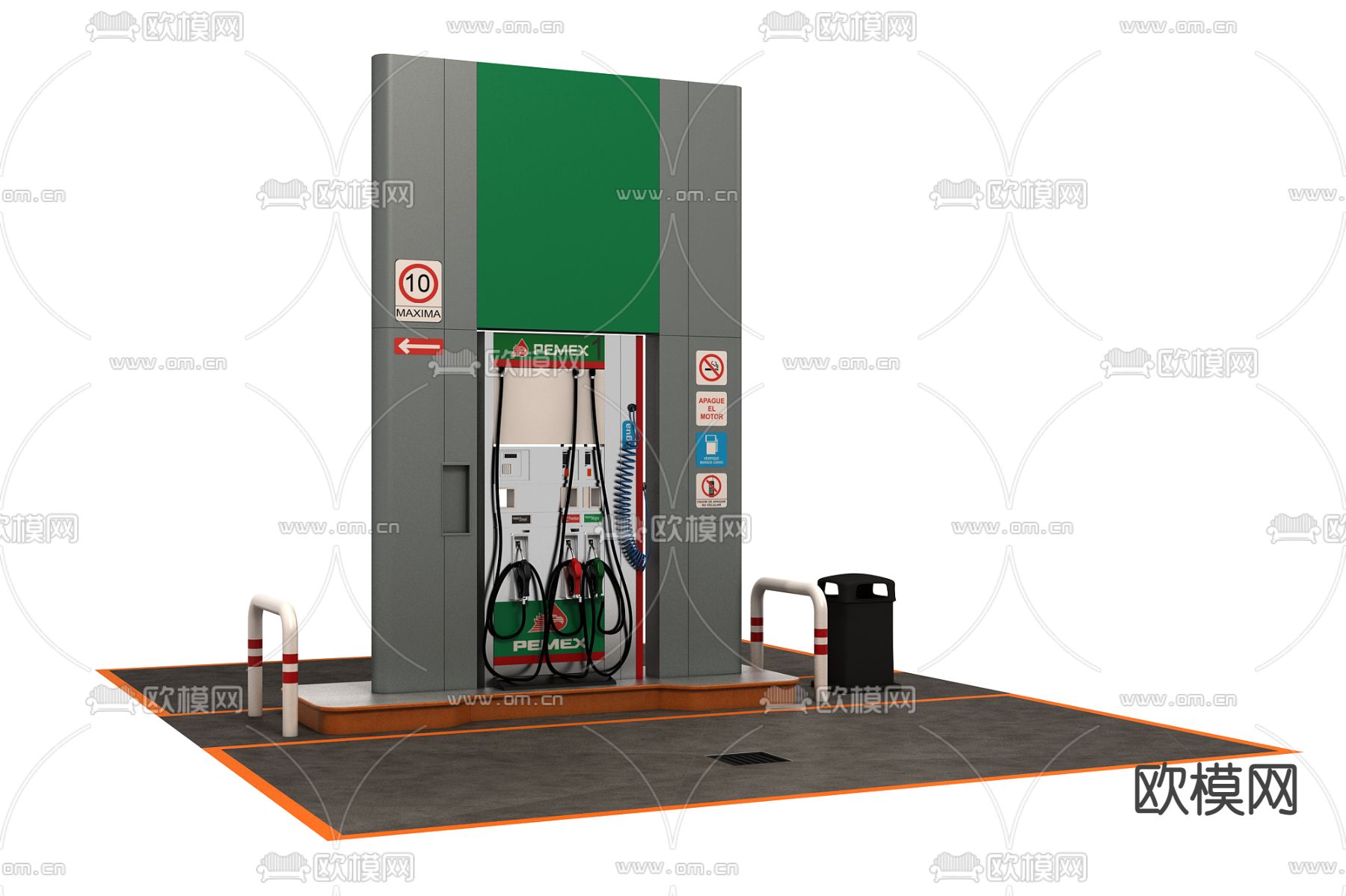 现代加油机3d模型下载（渲染图3）