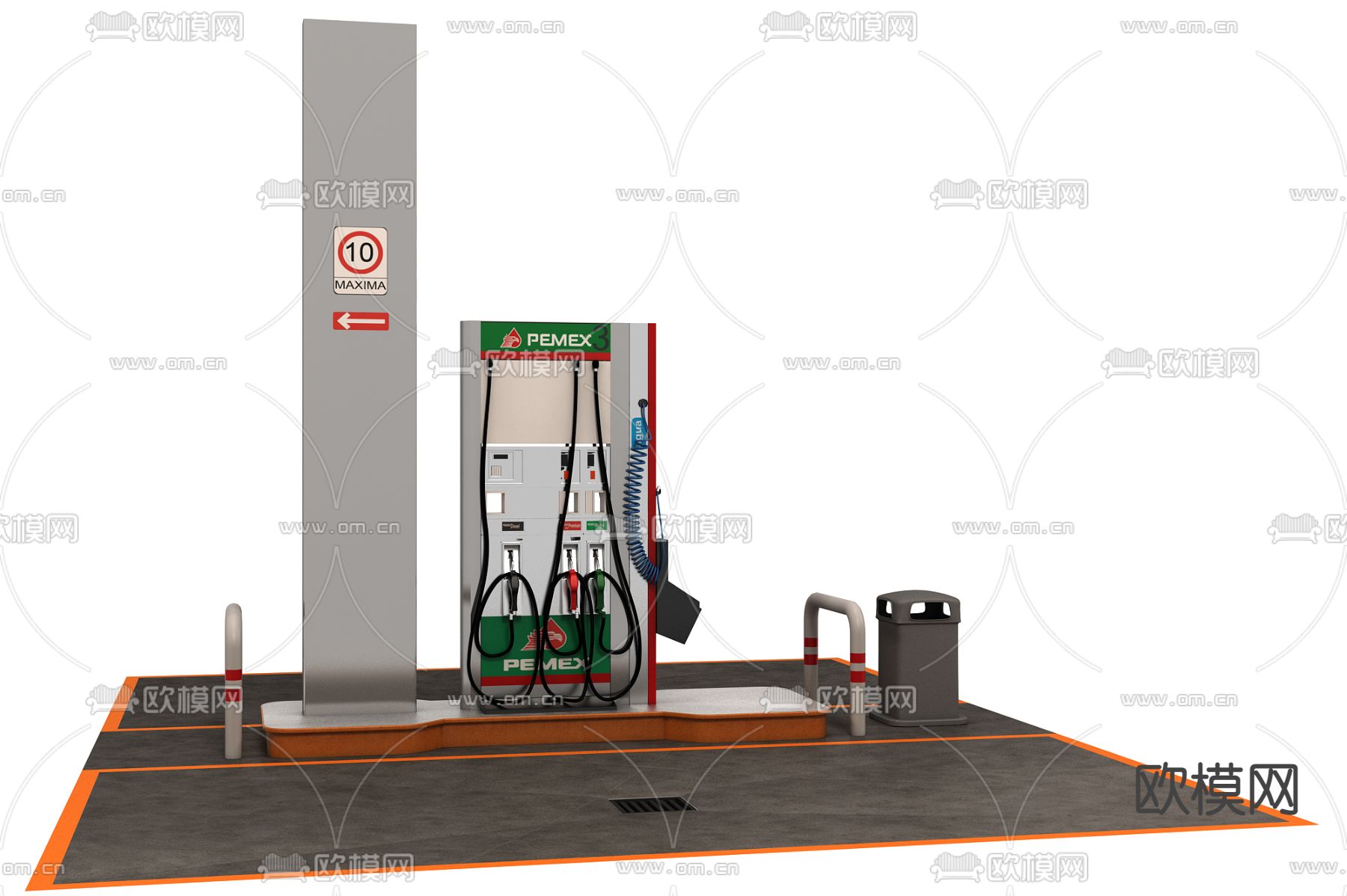 现代加油机3d模型下载（渲染图2）