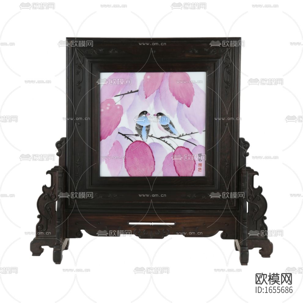 中式复古实木雕花相框