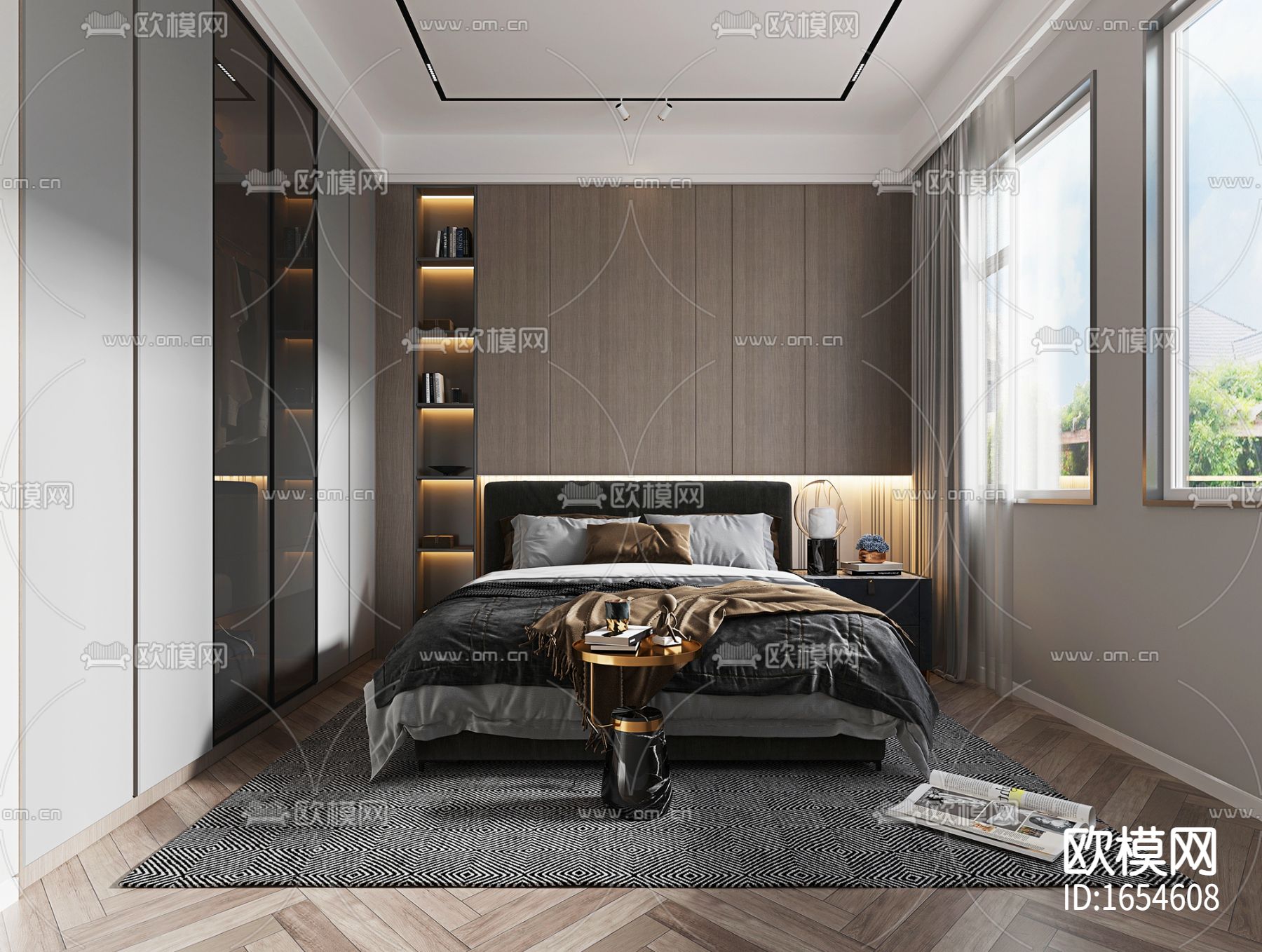 鹿澄天地别墅轻奢CAD施工图下载（渲染图6）