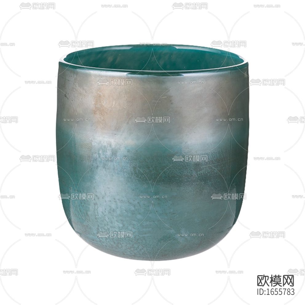 现代创意蓝色珠光玻璃花瓶下载