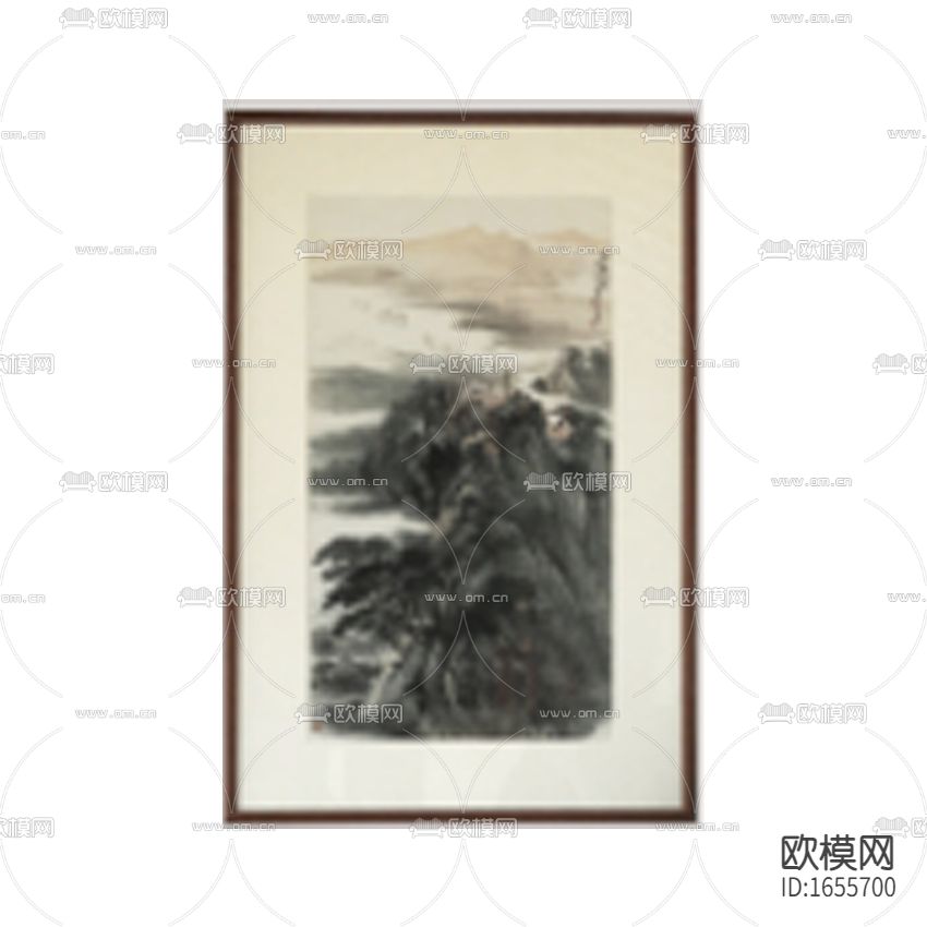 新中式古典禅意水墨山水画