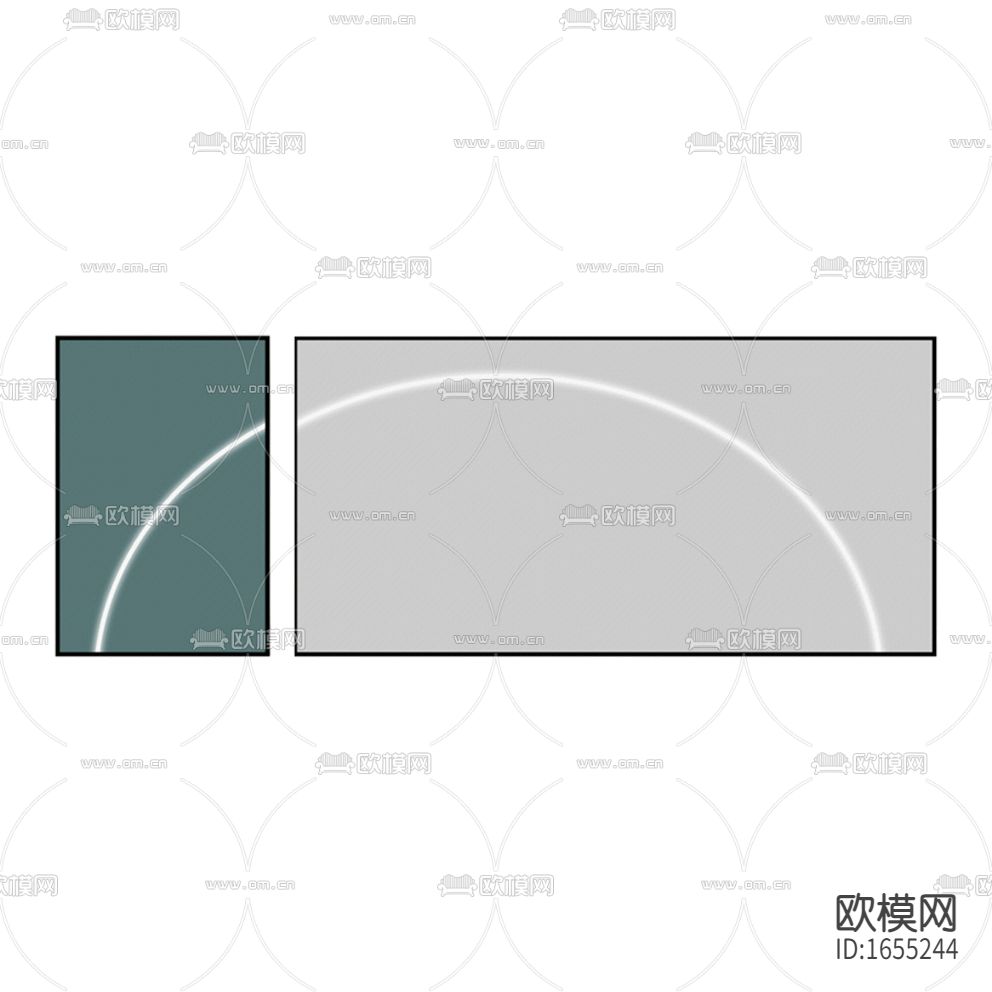 现代极简创意彩色双联装饰画