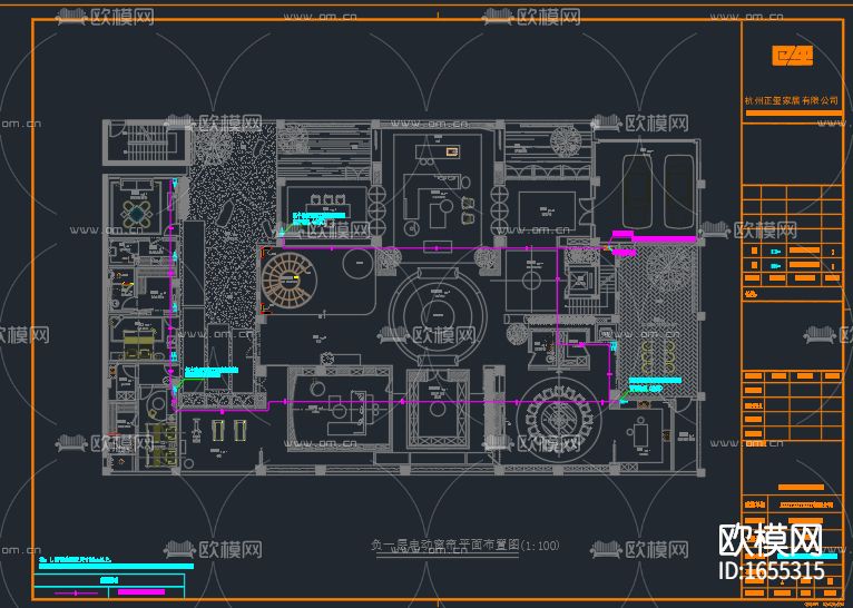 电动窗帘cad平面布置图下载（渲染图2）