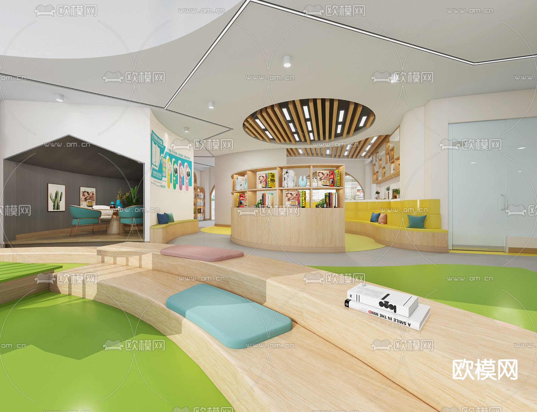 现代儿童英语培训机构3d模型下载（渲染图1）