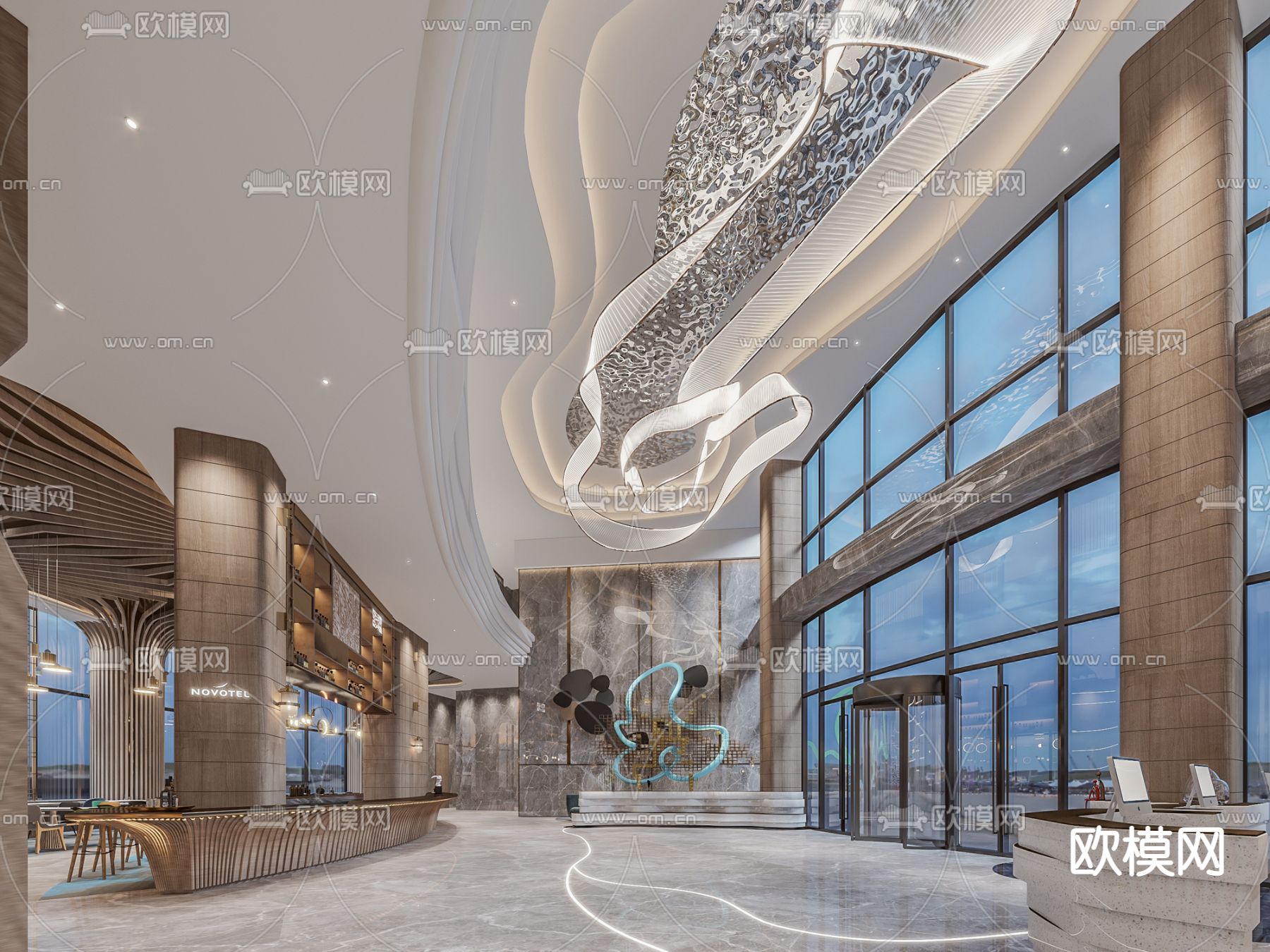 现代酒店大堂3d模型