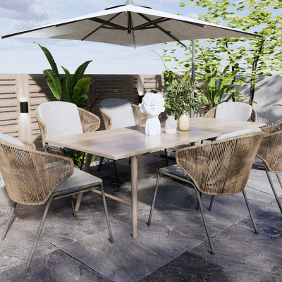  现代户外休闲桌椅su模型 